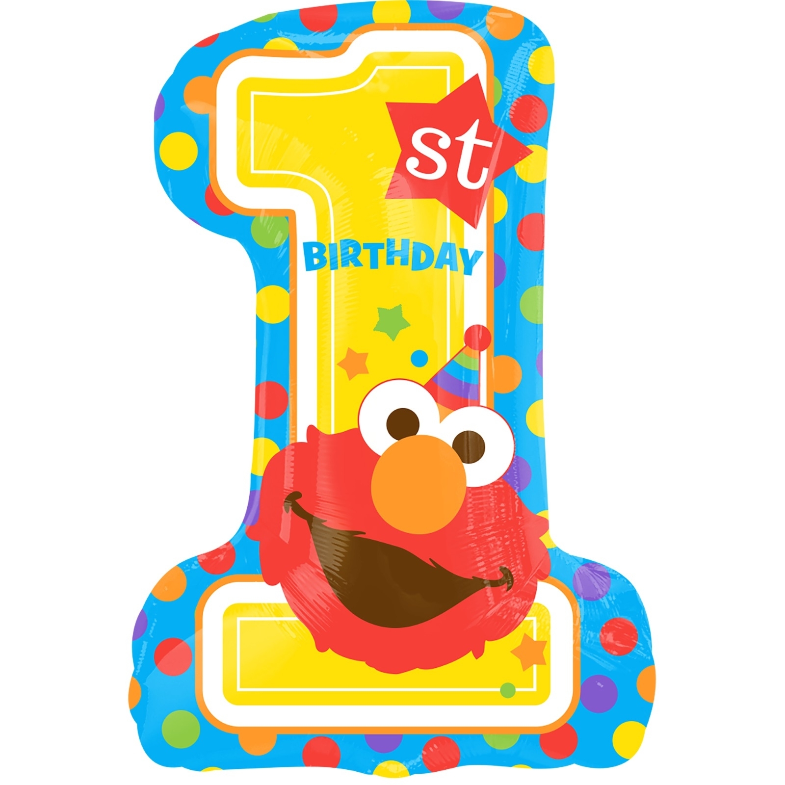 Sesame Street Elmo 1st Birthday Supershape Helium Balloon
