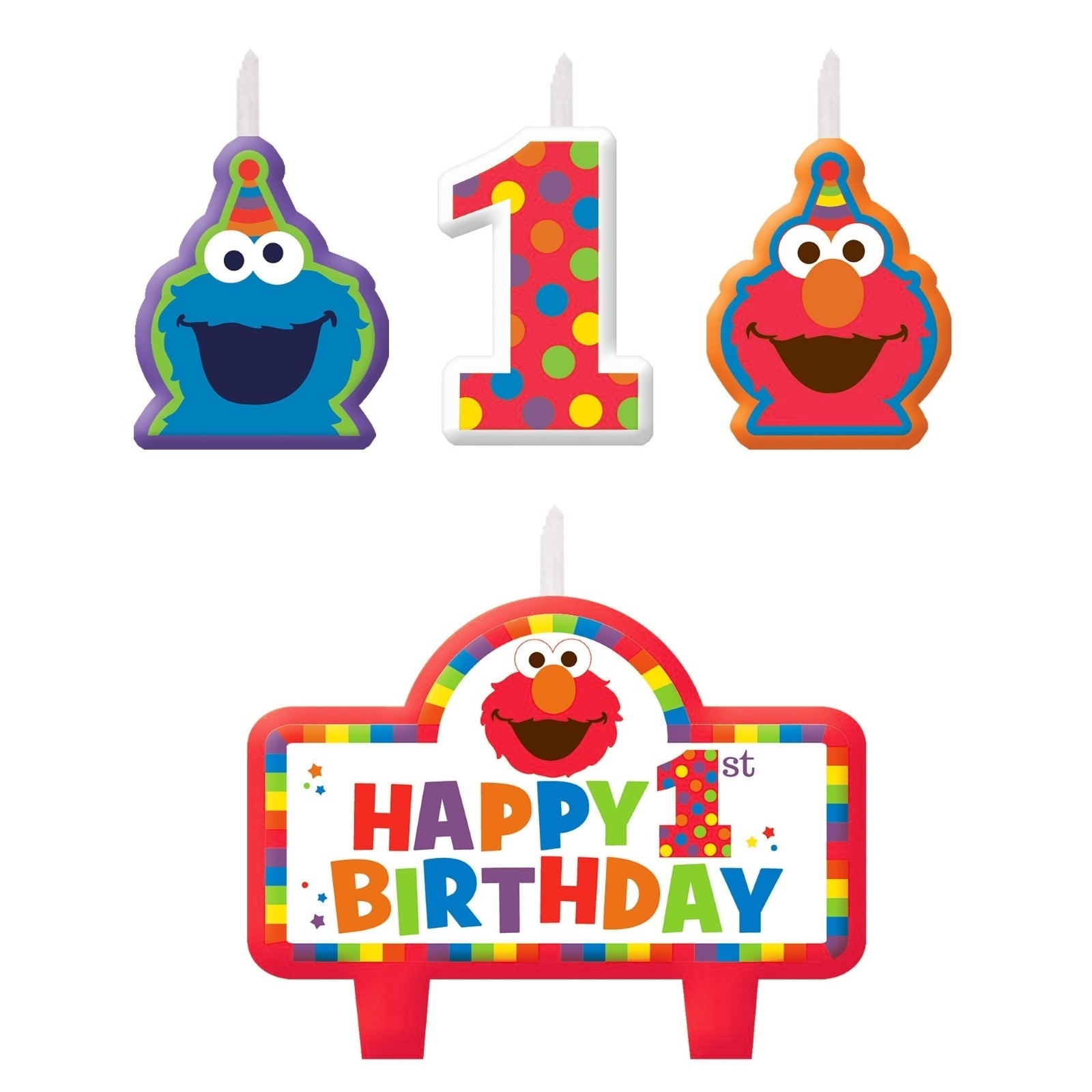 Elmo Turns One Candles (Set of 4)