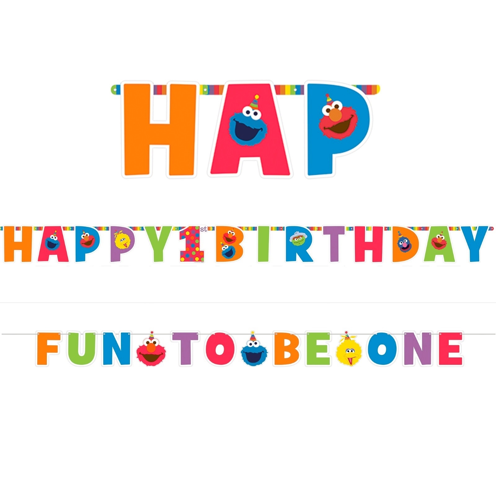 Elmo Turns One Jumbo Letter Banner Kit