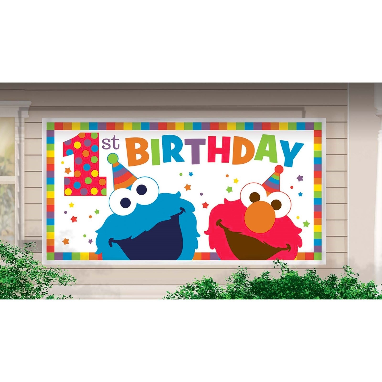 Elmo Turns One Giant Banner