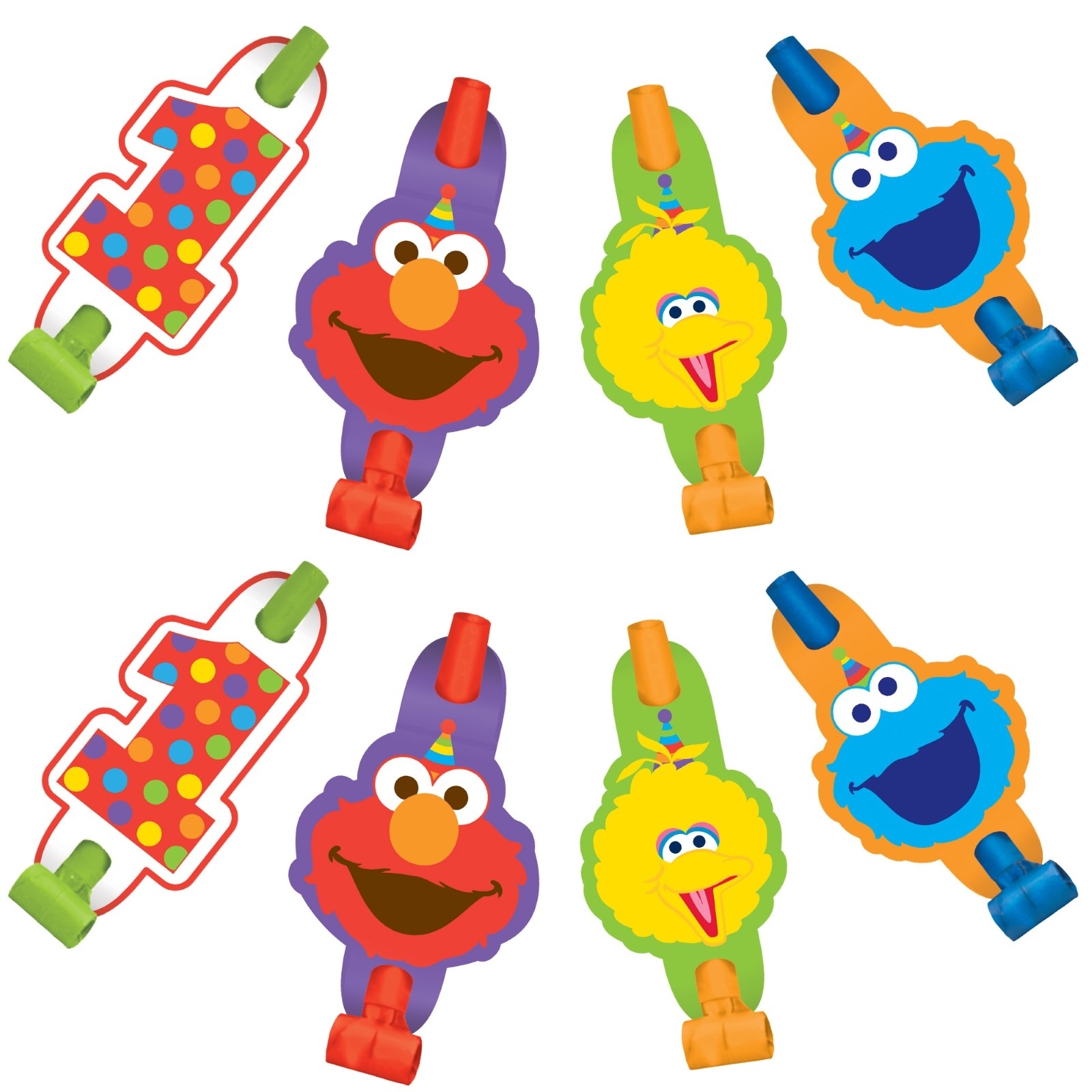 Elmo Turns One Party Blowers (Pack of 8)