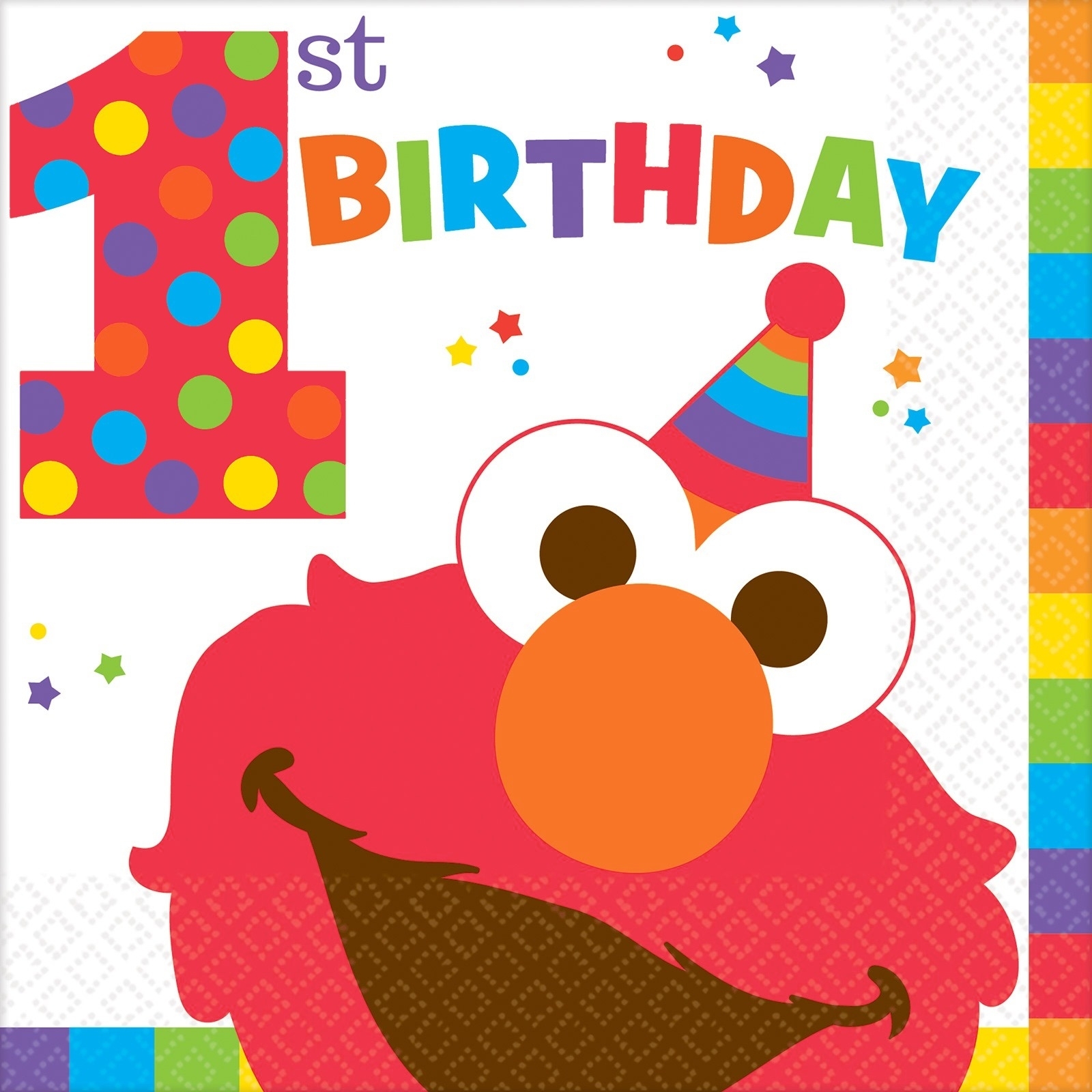 Elmo Turns One Large Napkins / Serviettes (Pack of 16)