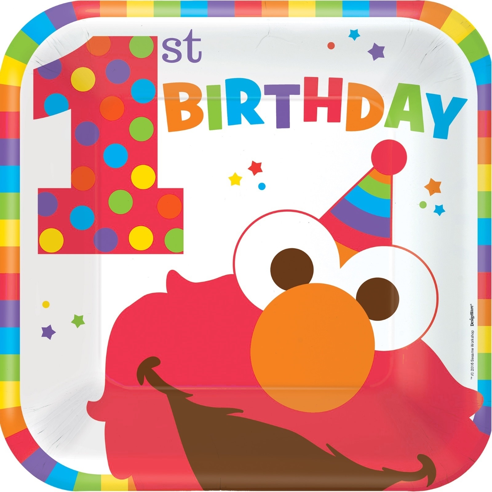 Elmo Turns One Large Paper Plates (Pack of 8)