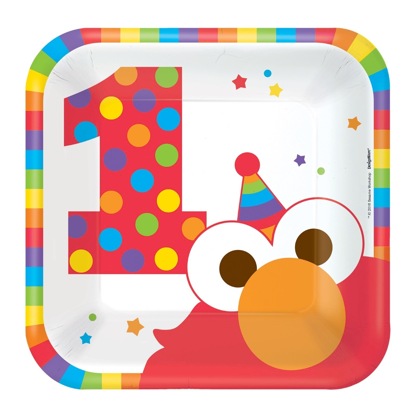 Elmo Turns One Small Paper Plates (Pack of 8)