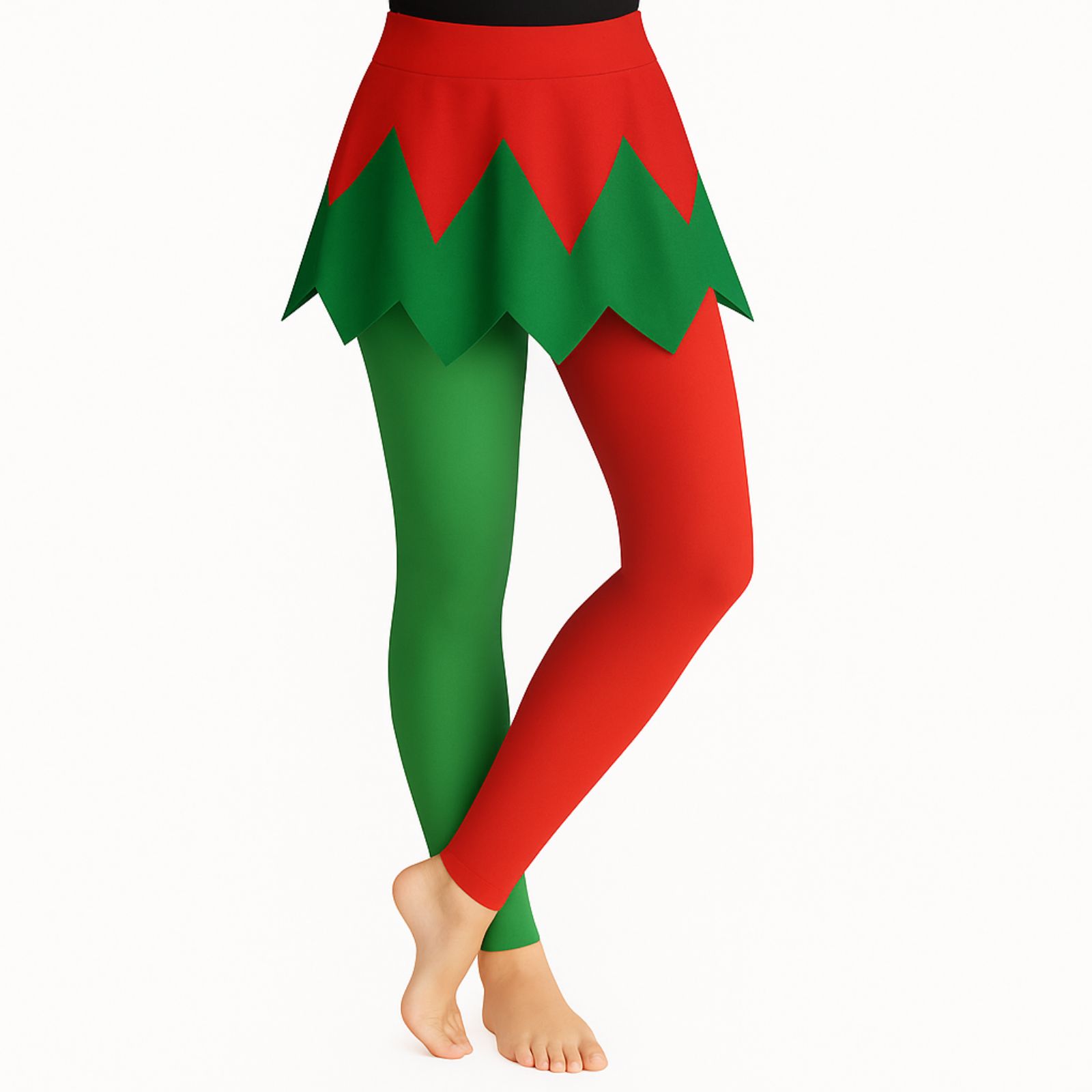 Red and Green Elf Adult Stockings Small