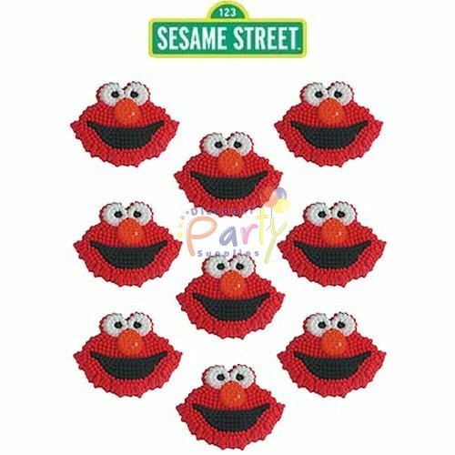 Elmo Edible Icing Decorations (Pack of 9)
