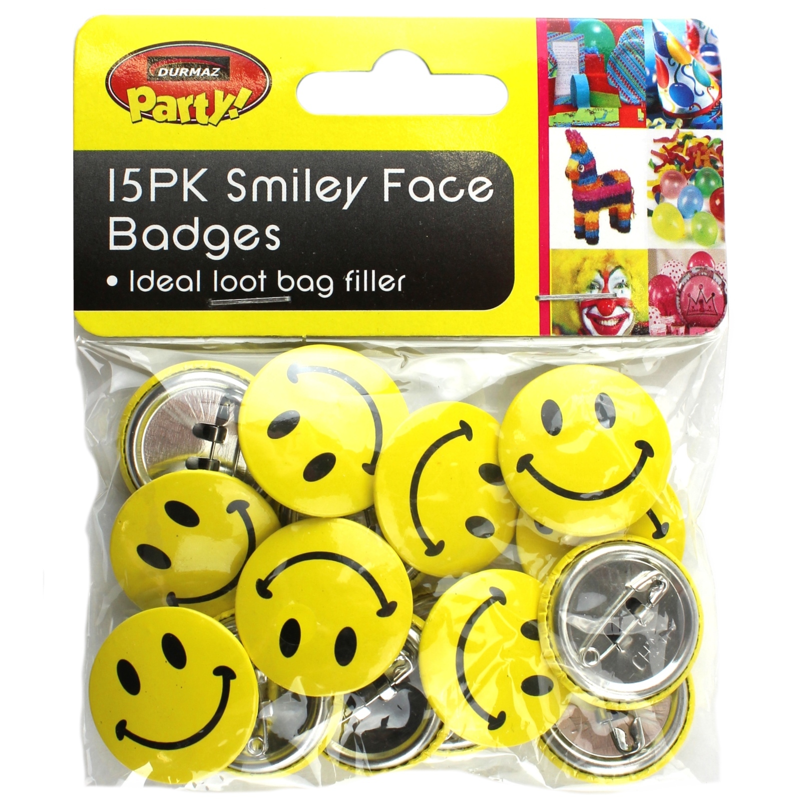 Smile Face Badges (Pack of 15)