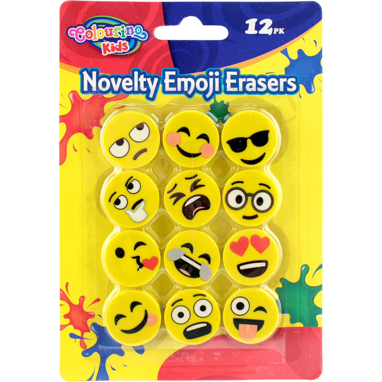 Smiley Face Erasers (Pack of 12) 