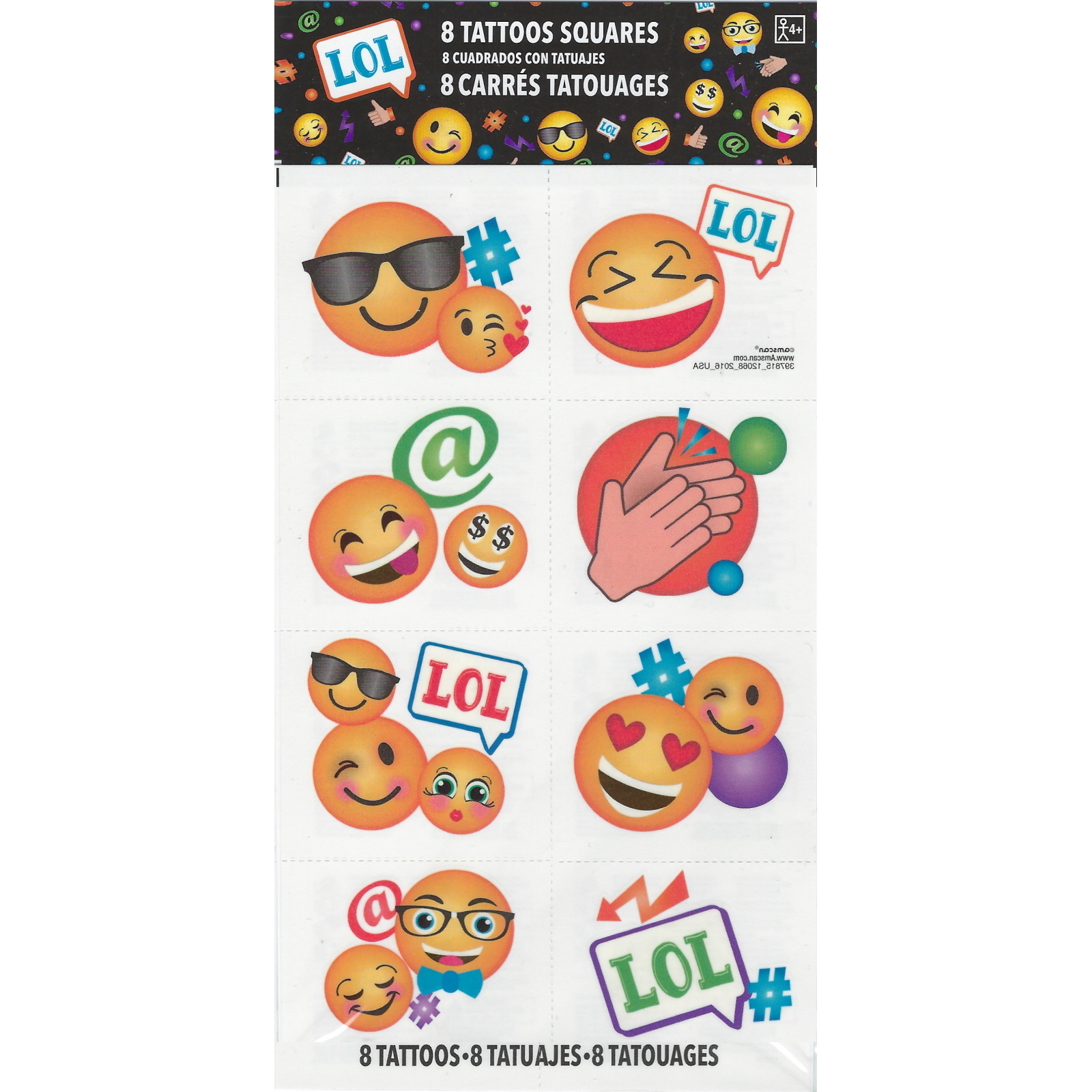 LOL Emoji Tattoos (Pack of 8)