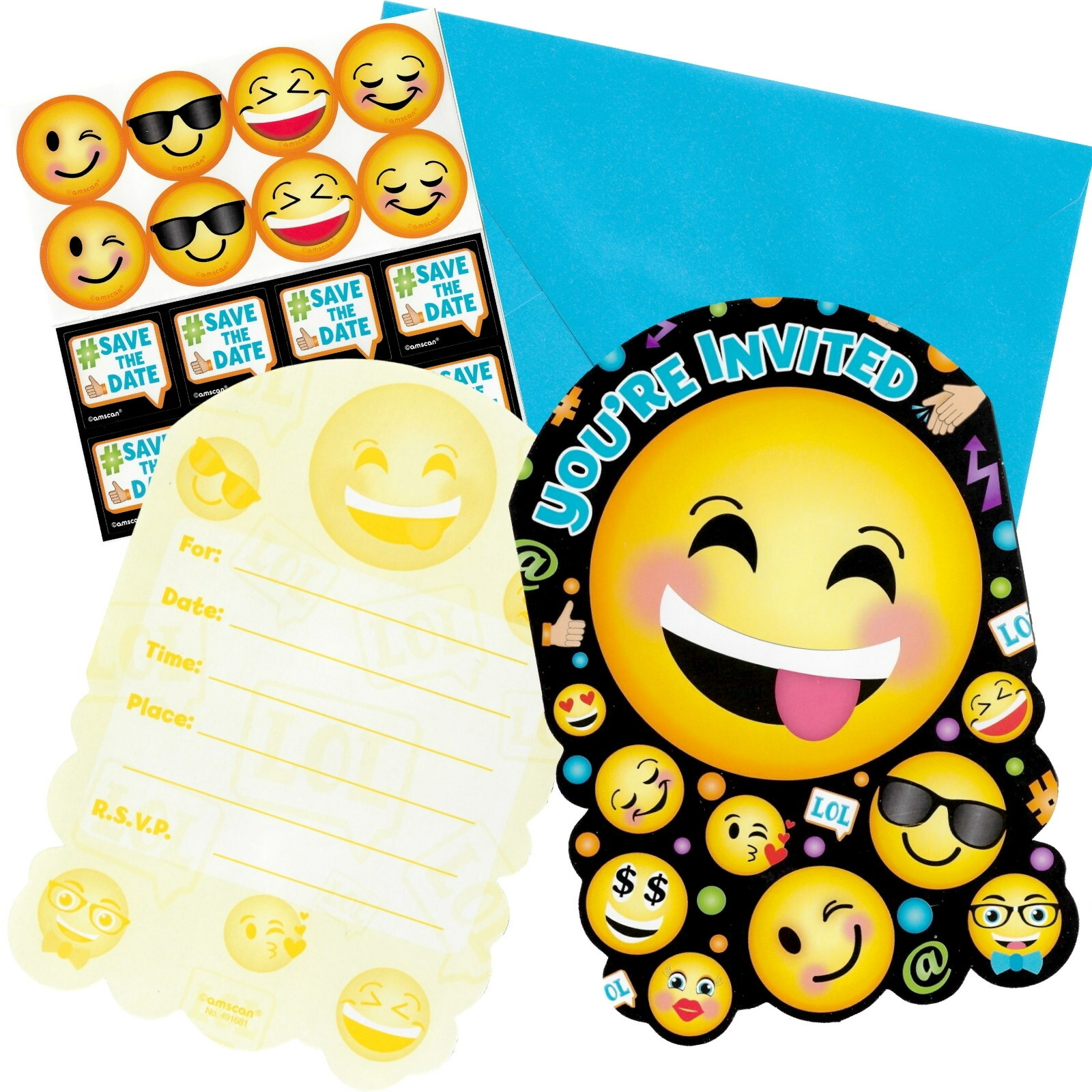 LOL Emoji Invitations (Pack of 8)