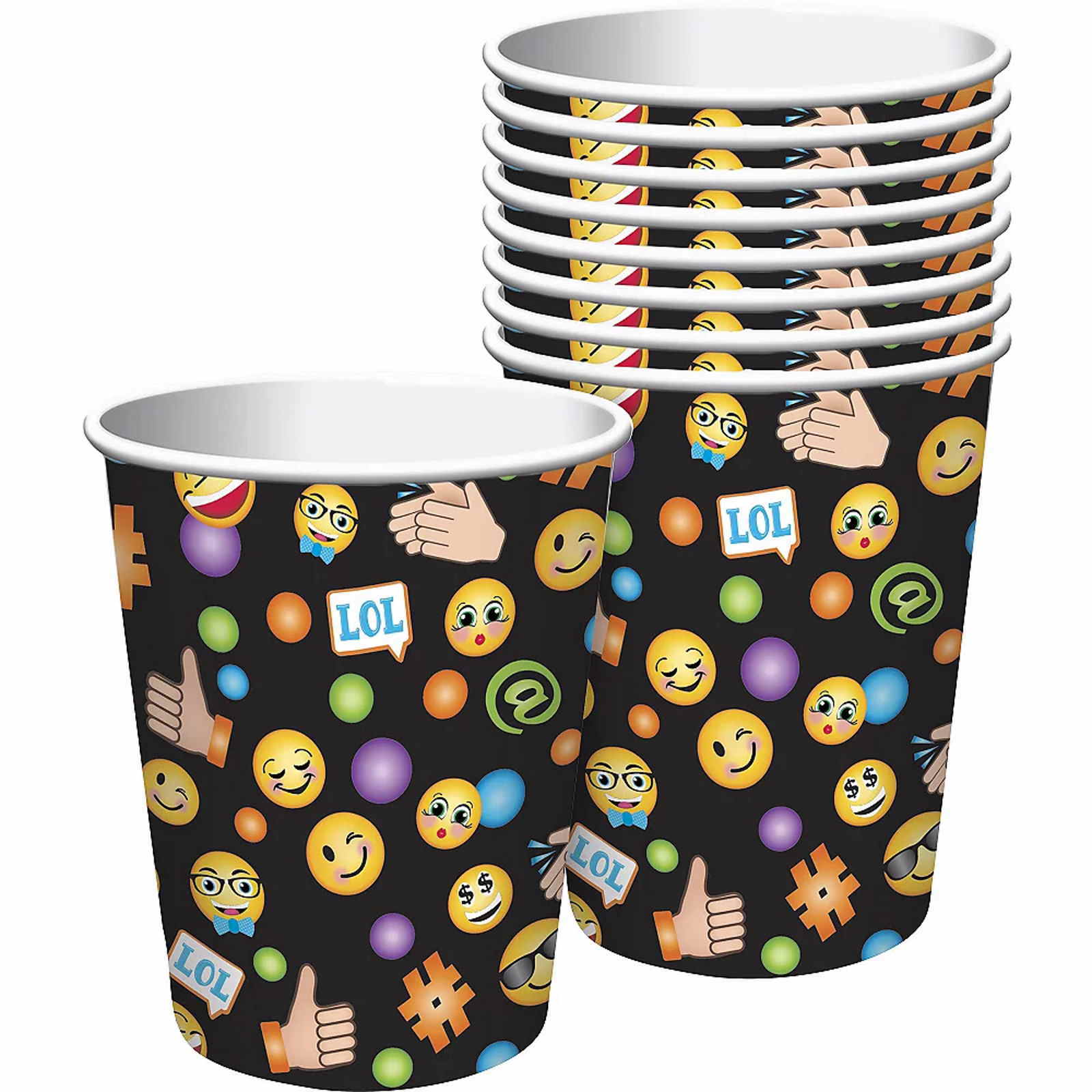 LOL Emoji Paper Cups (Pack of 8) - Discount Party Supplies