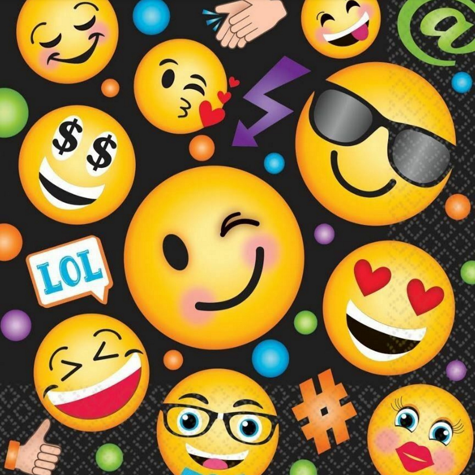 LOL Emoji Large Napkins Pack of 16
