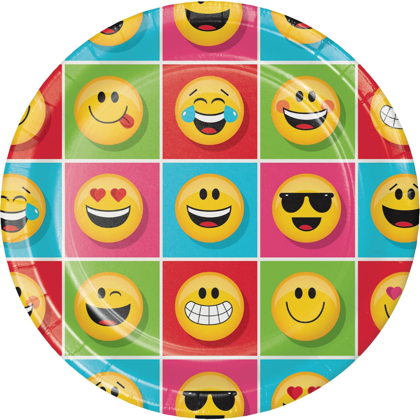 Emoji Large Paper Plates (Pack of 8)
