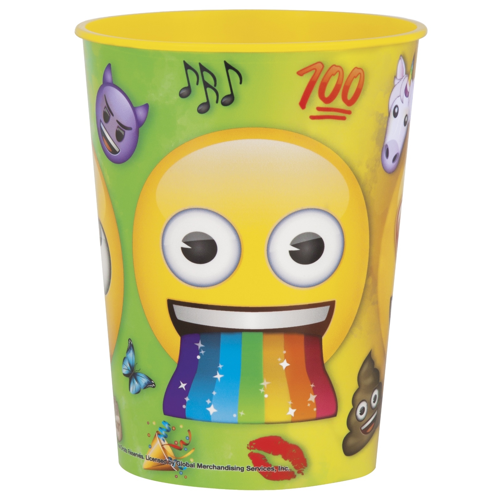Rainbow Fun Emoji Large Plastic Cup