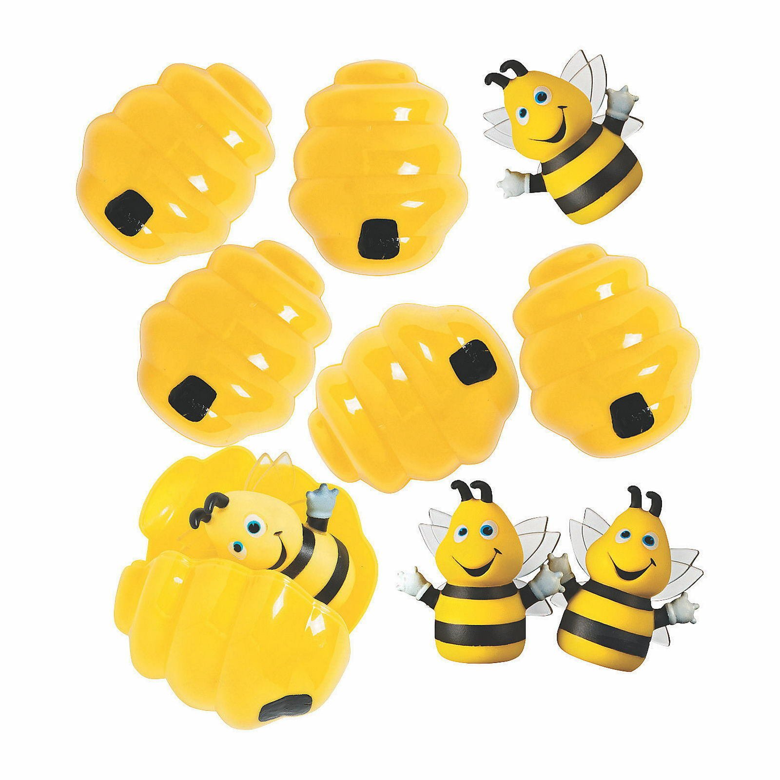 Plastic Finger Puppet Filled Beehives (Pack of 12)