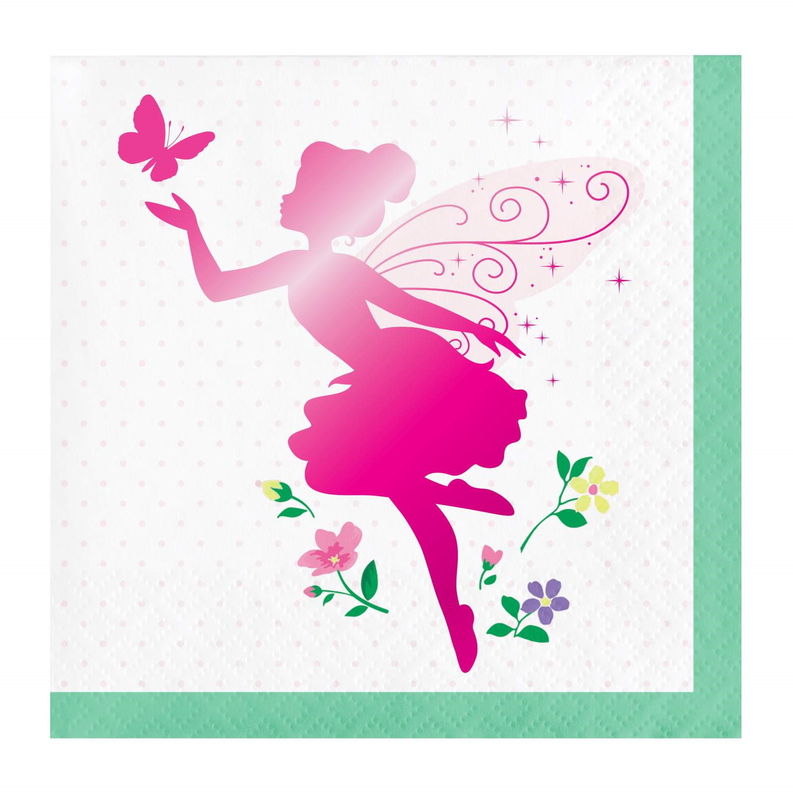Floral Fairy Sparkle Small Napkins / Serviettes (Pack of 16)
