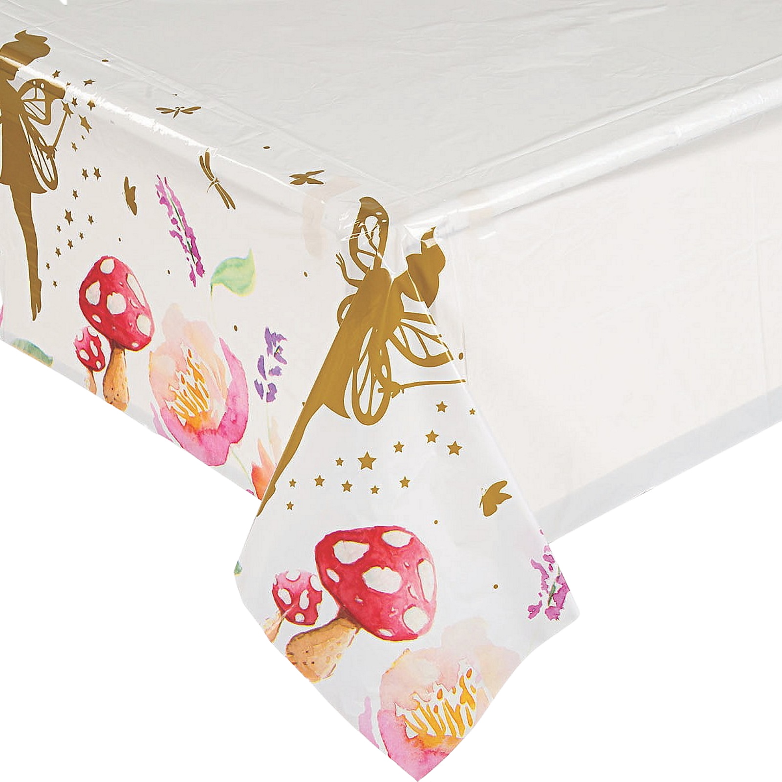 Golden Fairy Plastic Tablecloth 