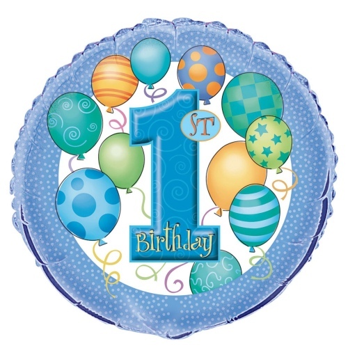 Boys 1st Birthday Helium Balloon