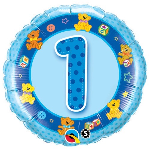 Boys 1st Birthday Teddies Helium Balloon