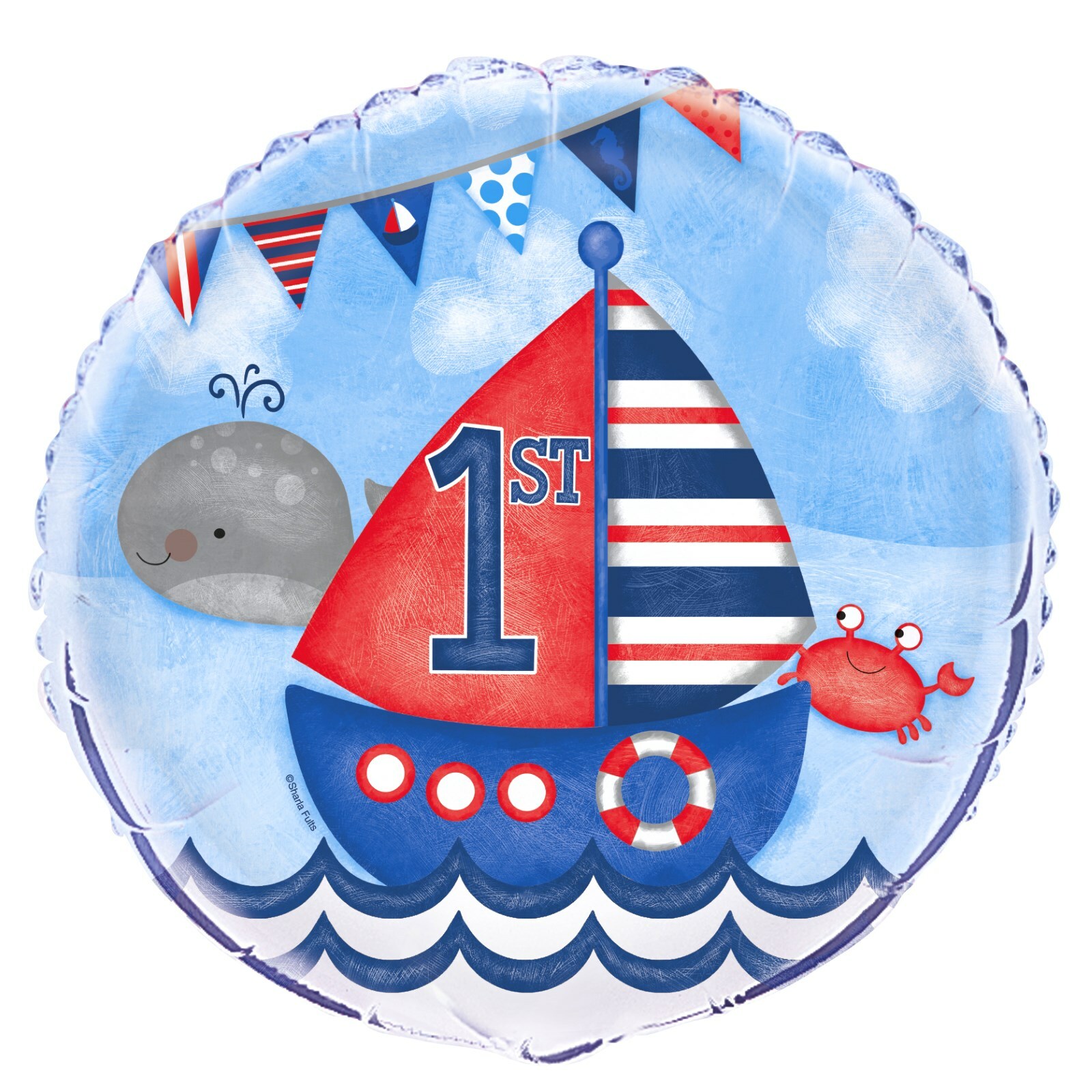 Nautical 1st Birthday Helium Balloon