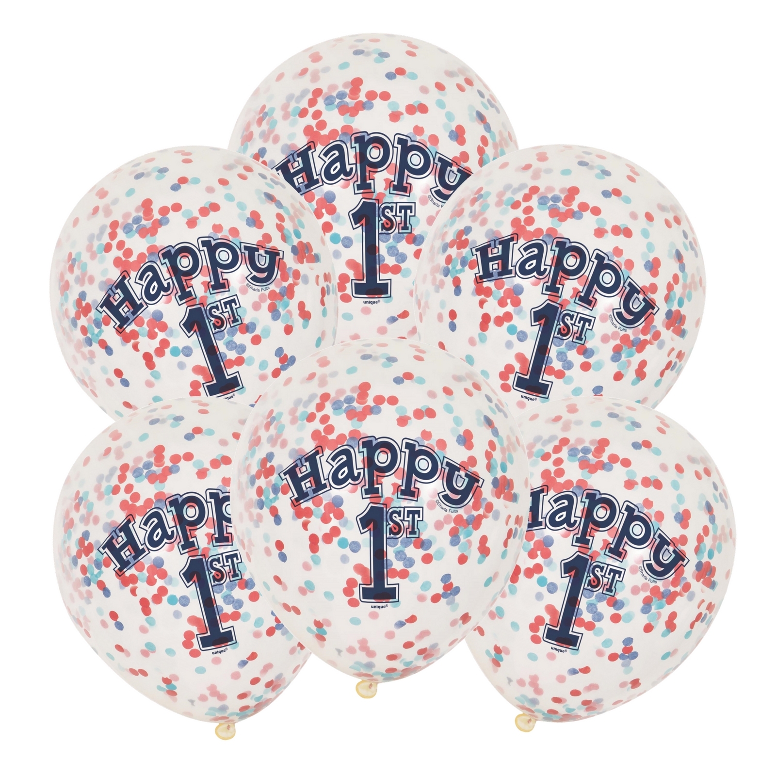 Nautical First Birthday Confetti Balloons (Pack of 6)
