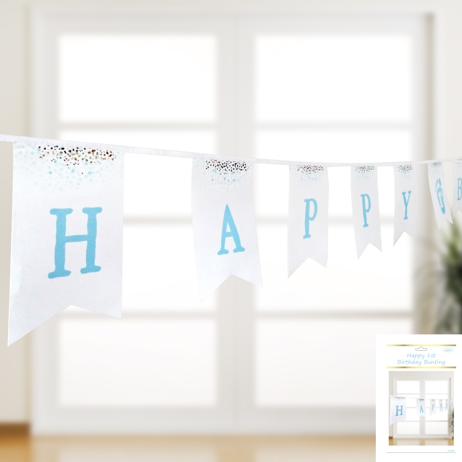 1st Birthday Boy Confetti Happy 1st Birthday Banner