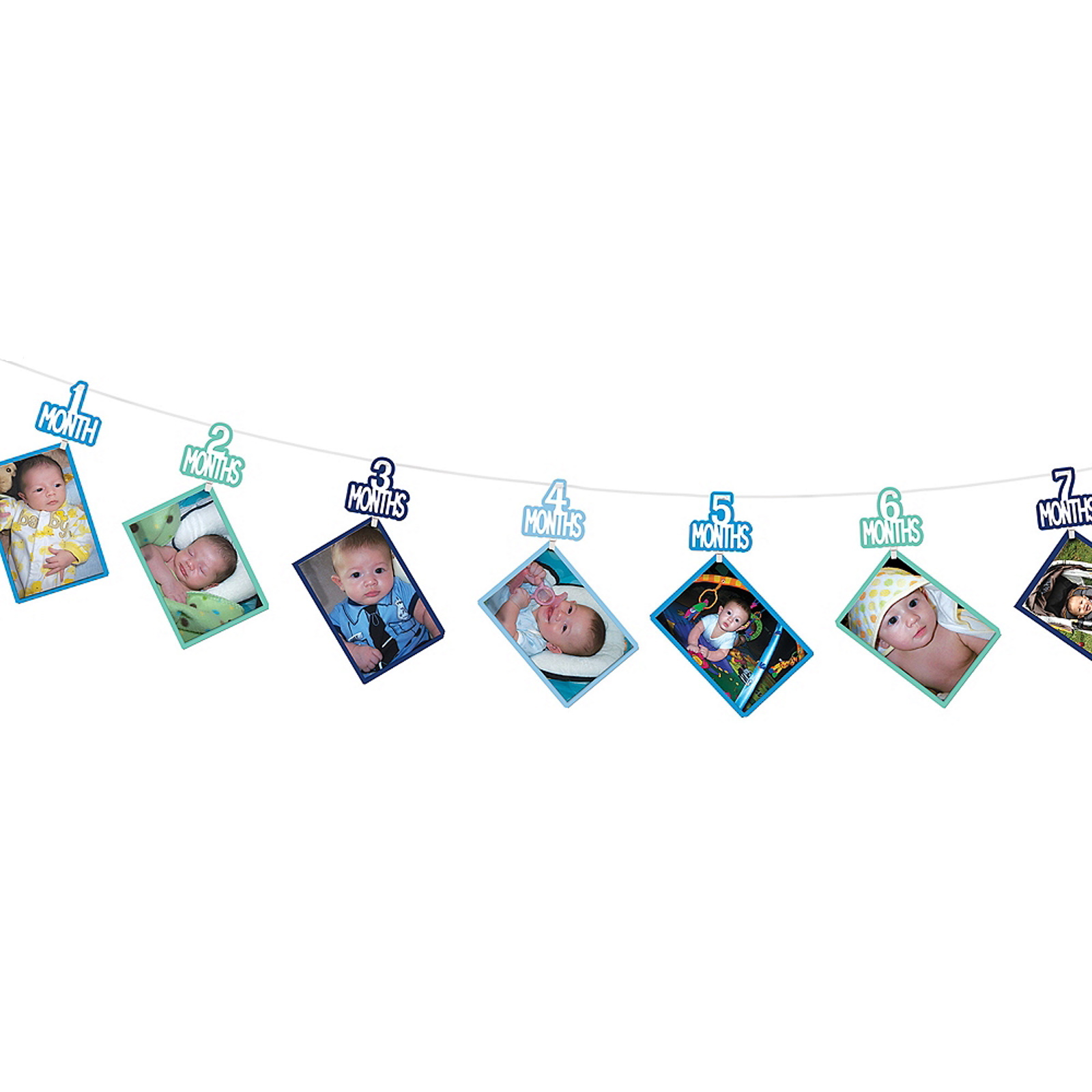 Boys 1st Birthday Milestone Photo Banner