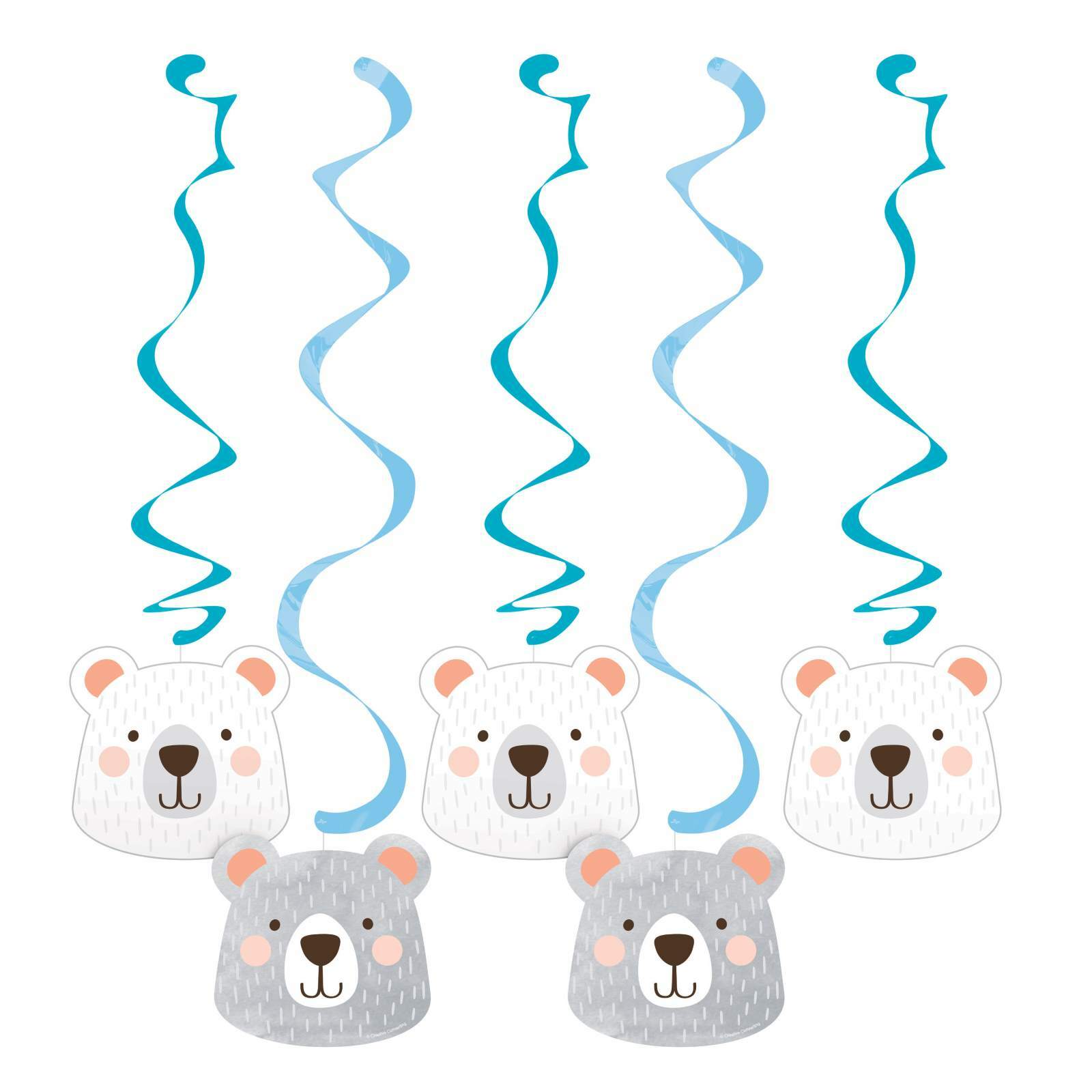 1st Birthday Bear Dangling Decorations (Pack of 5)