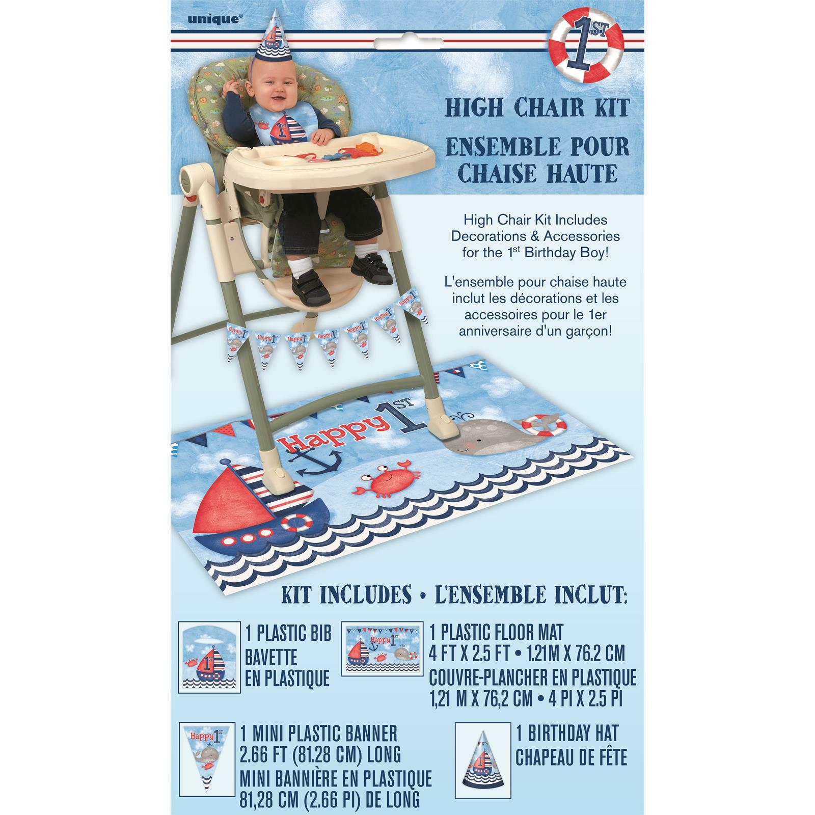 Nautical First Birthday High Chair Decoration Kit