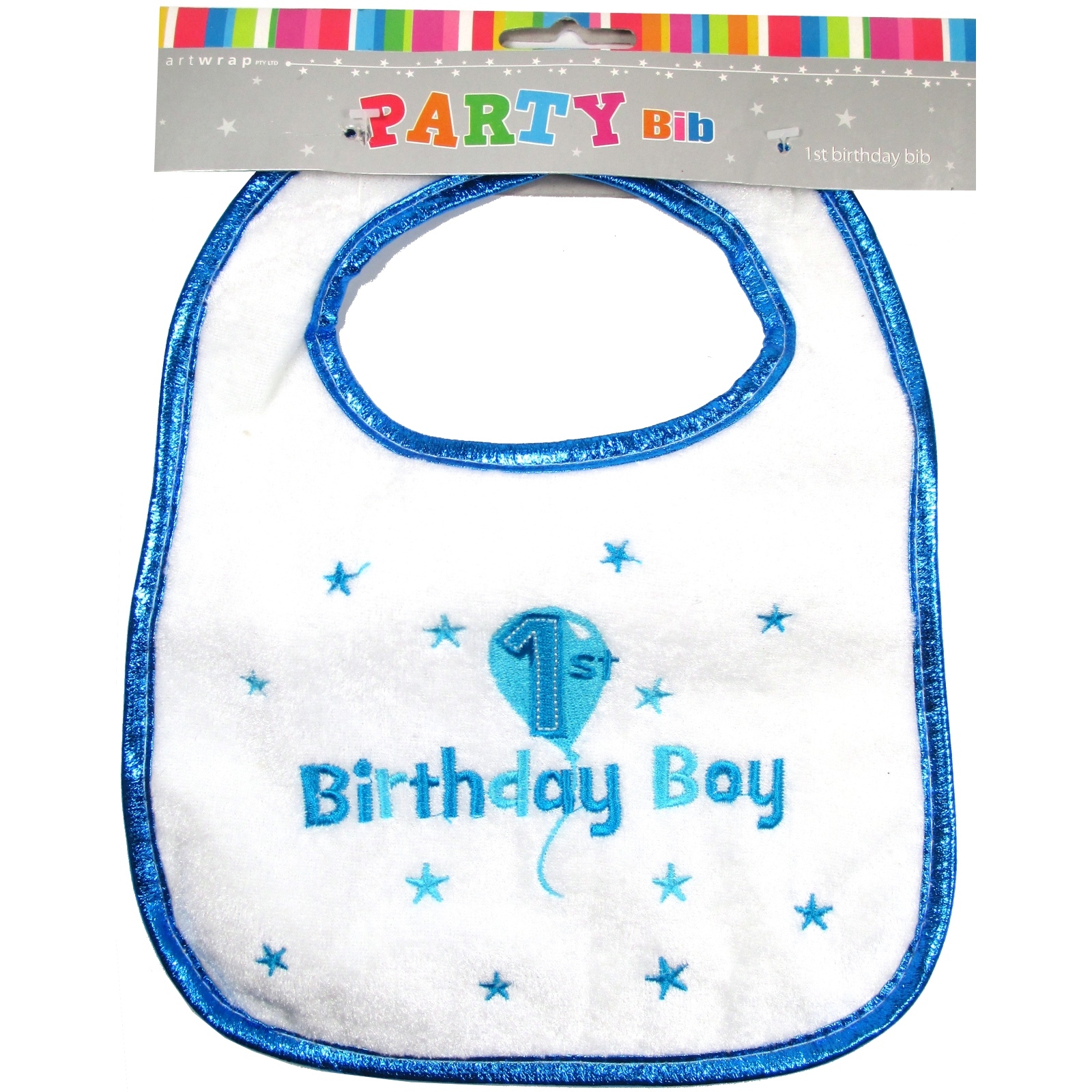 Boys 1st Birthday Fleece Bib