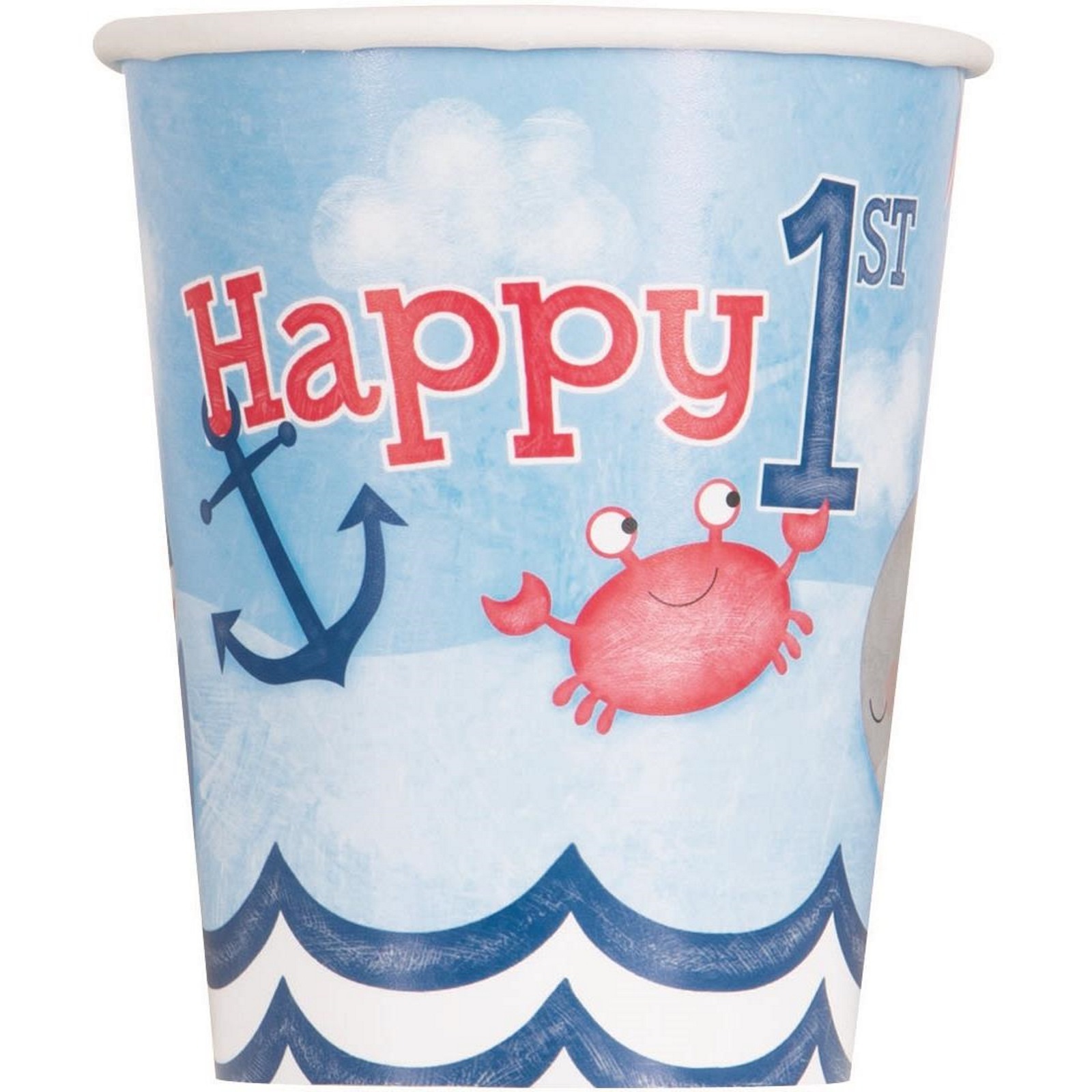Nautical First Birthday Paper Cups (Pack of 8)