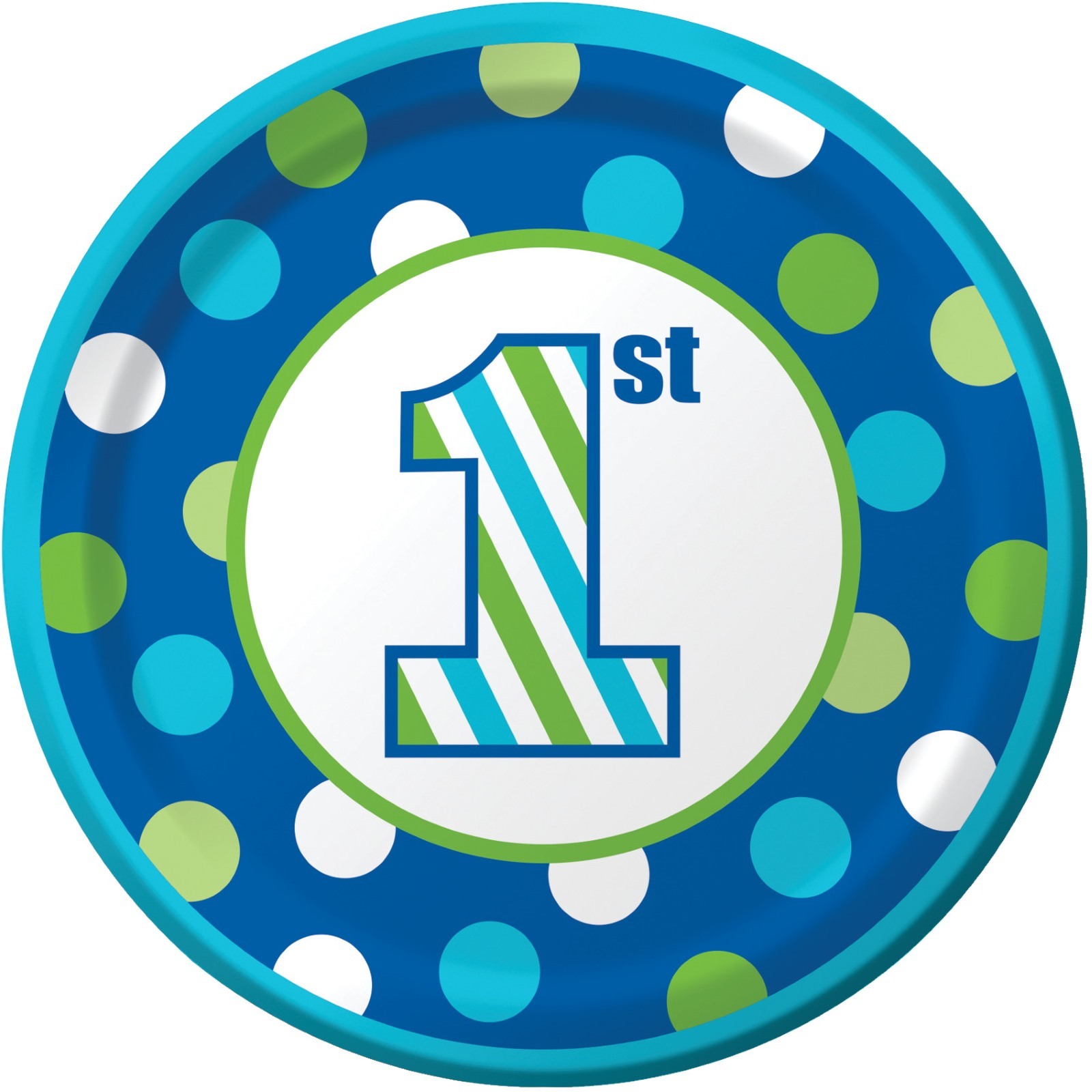 Sweet Stripes Boy Large Paper Plates (Pack of 8)