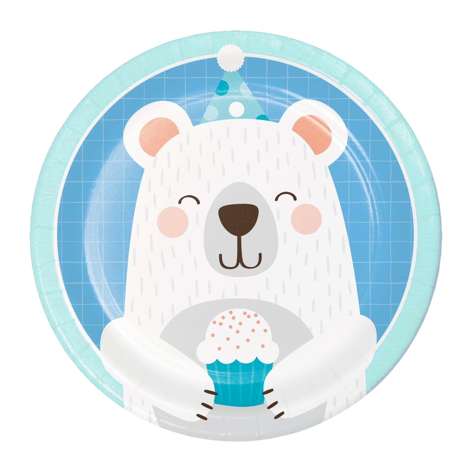 1st Birthday Bear Small Paper Plates (Pack of 8)
