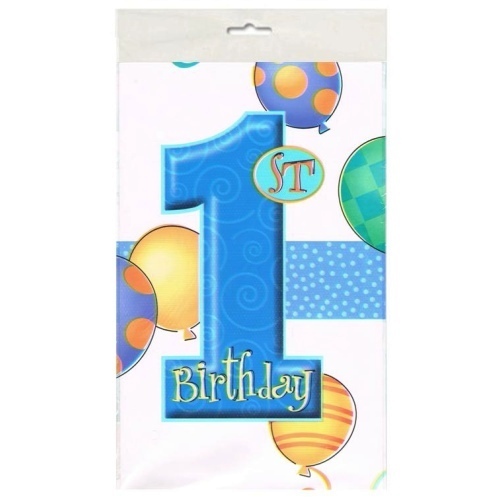 Boys 1st Birthday Plastic Tablecloth