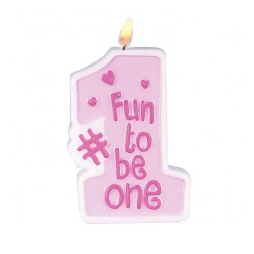 Girls 1st Birthday Candle
