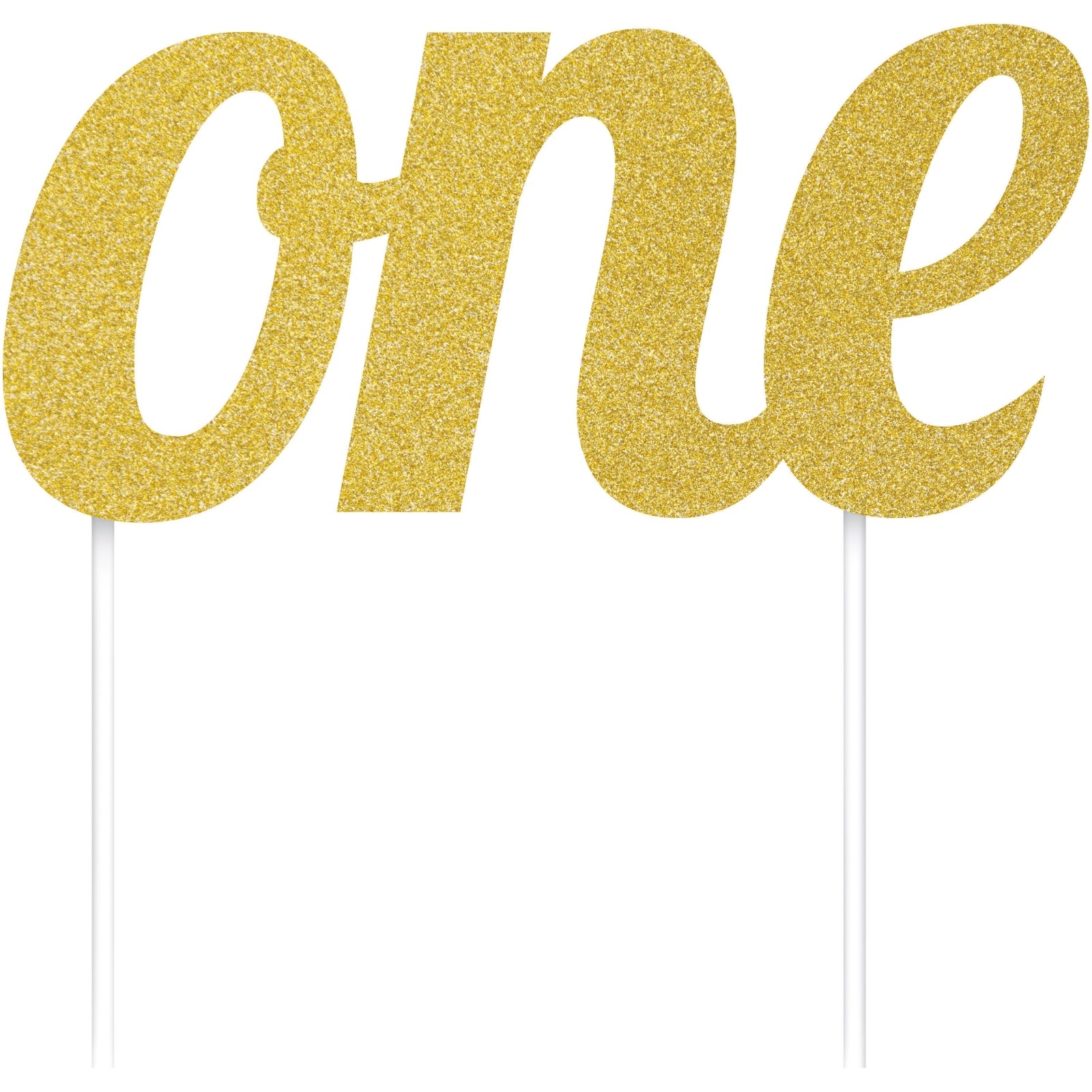 Gold Glitter One Cake Topper