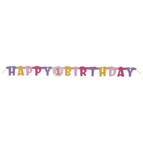Girls 1st Birthday Happy Birthday Banner
