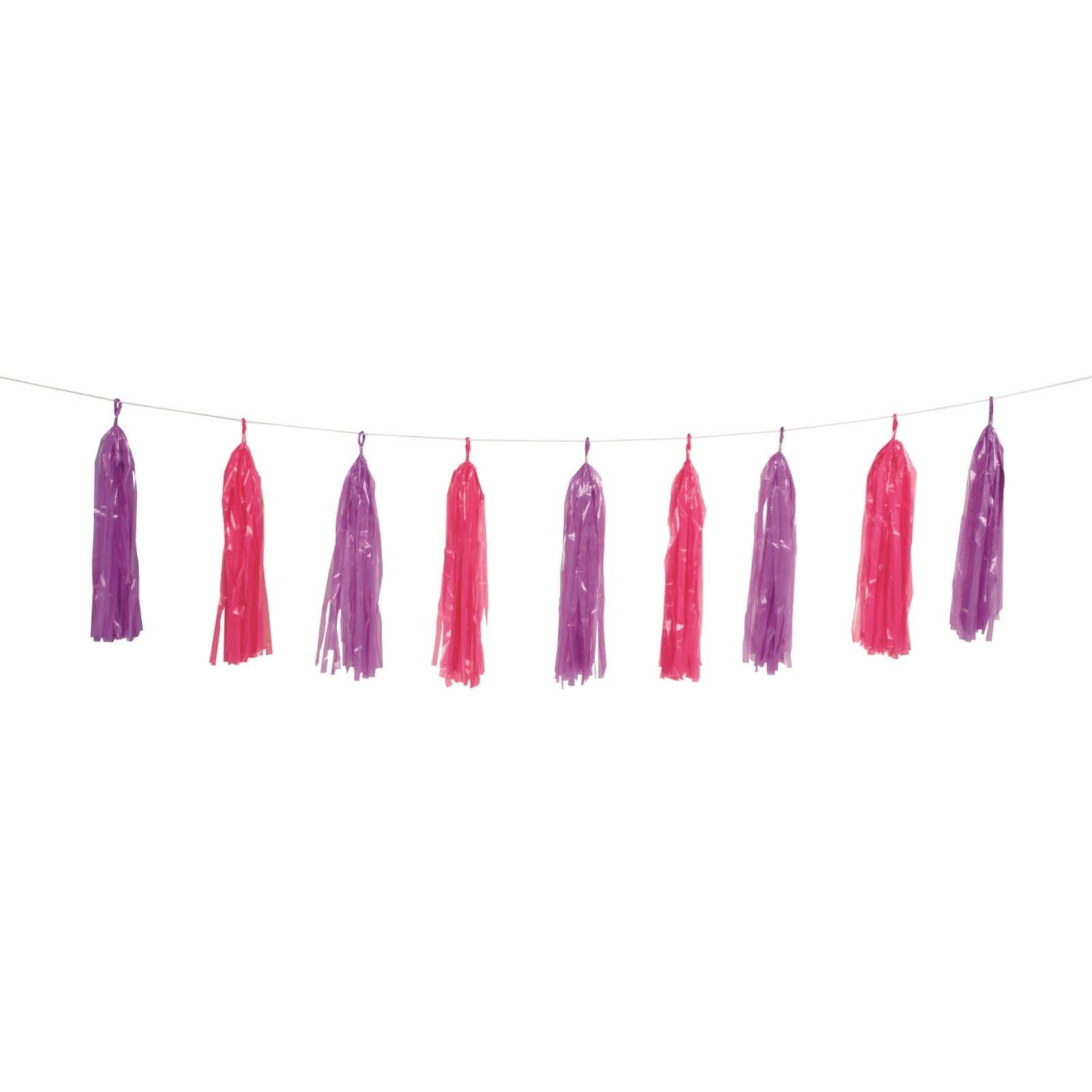 Plastic Pink and Purple Tassel Garland Banner