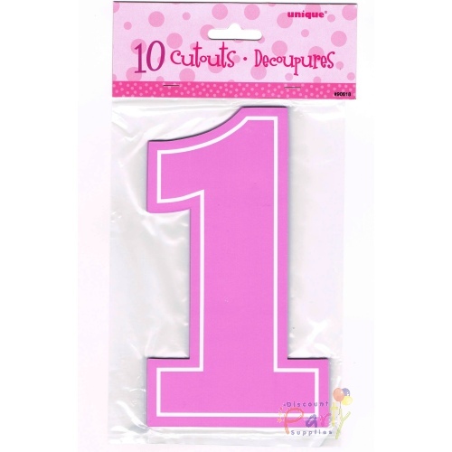 Girls 1st Birthday Mini Cutout Decorations