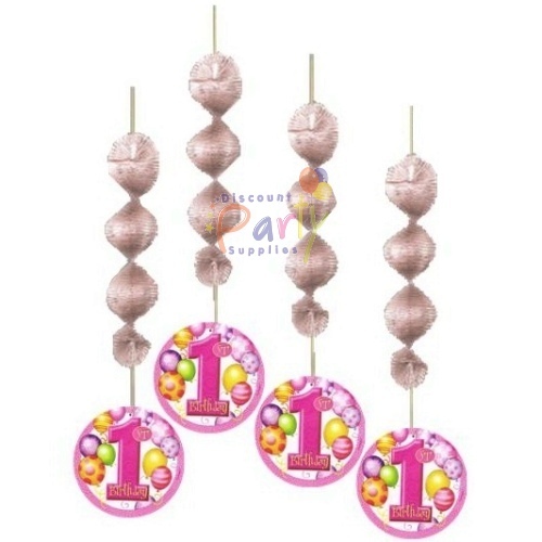 Girls 1st Birthday Hanging Decorations