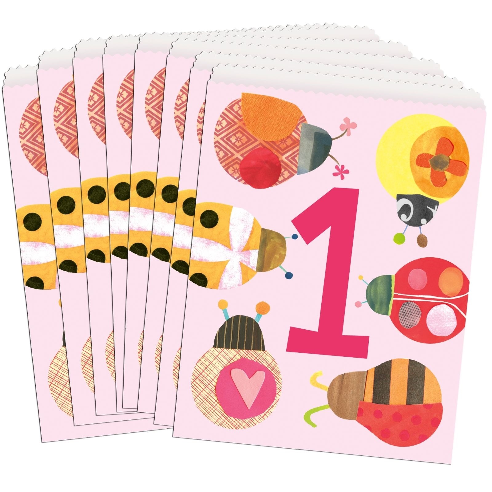 Ladybug 1st Birthday Paper Treat Bags (Pack of 8)