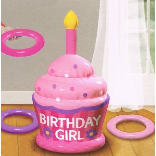 Girls 1st Birthday Inflatable Ring Toss Game