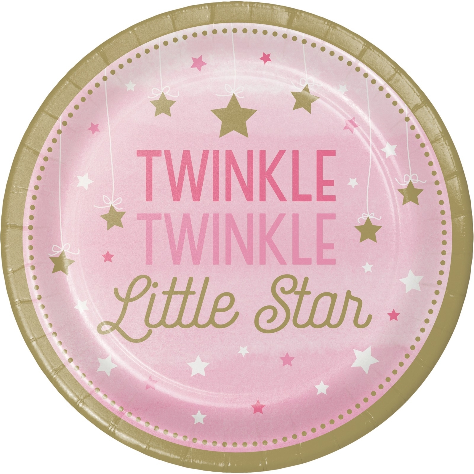 One Little Star Girl Large Paper Plates (Pack of 8)