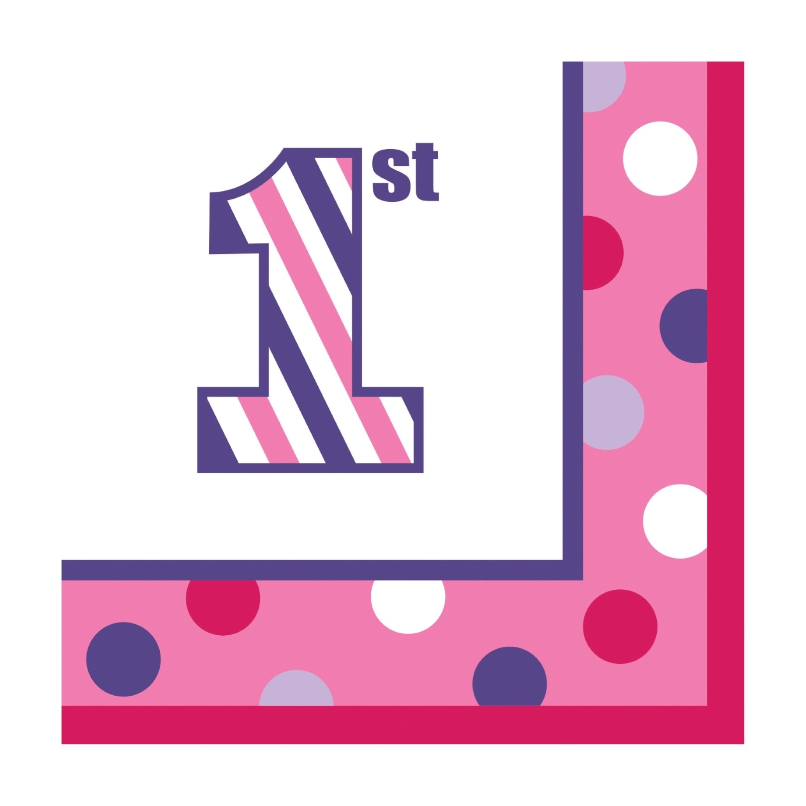 Sweet Stripes Girl Small Napkins (Pack of 16)