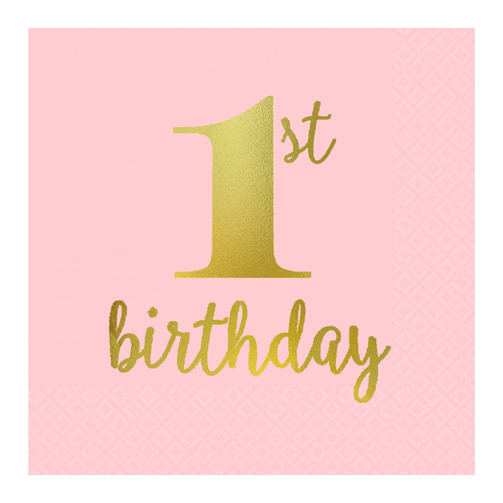 1st Birthday Girl Small Paper Napkins / Serviettes (Pack of 16)
