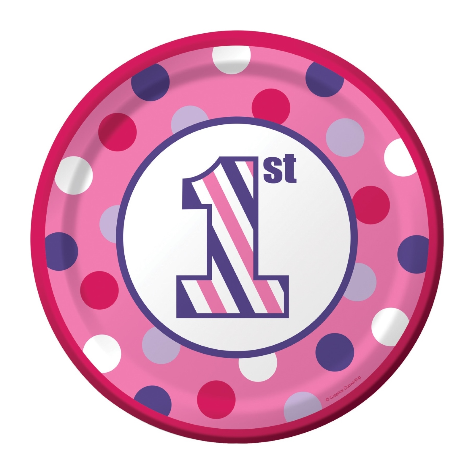 Sweet Stripes Girl Small Paper Plates (Pack of 8)