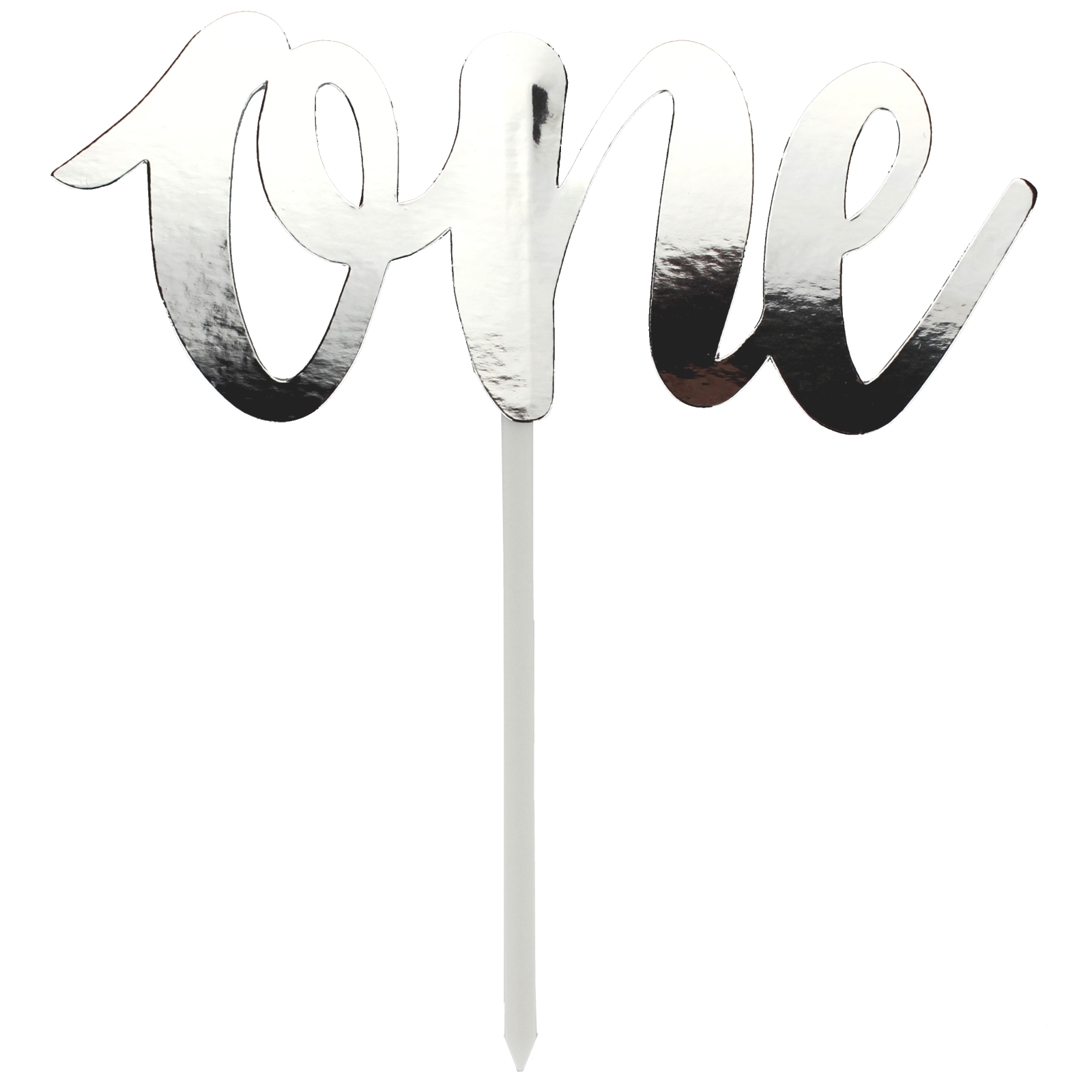 Silver Foil One Cake Topper