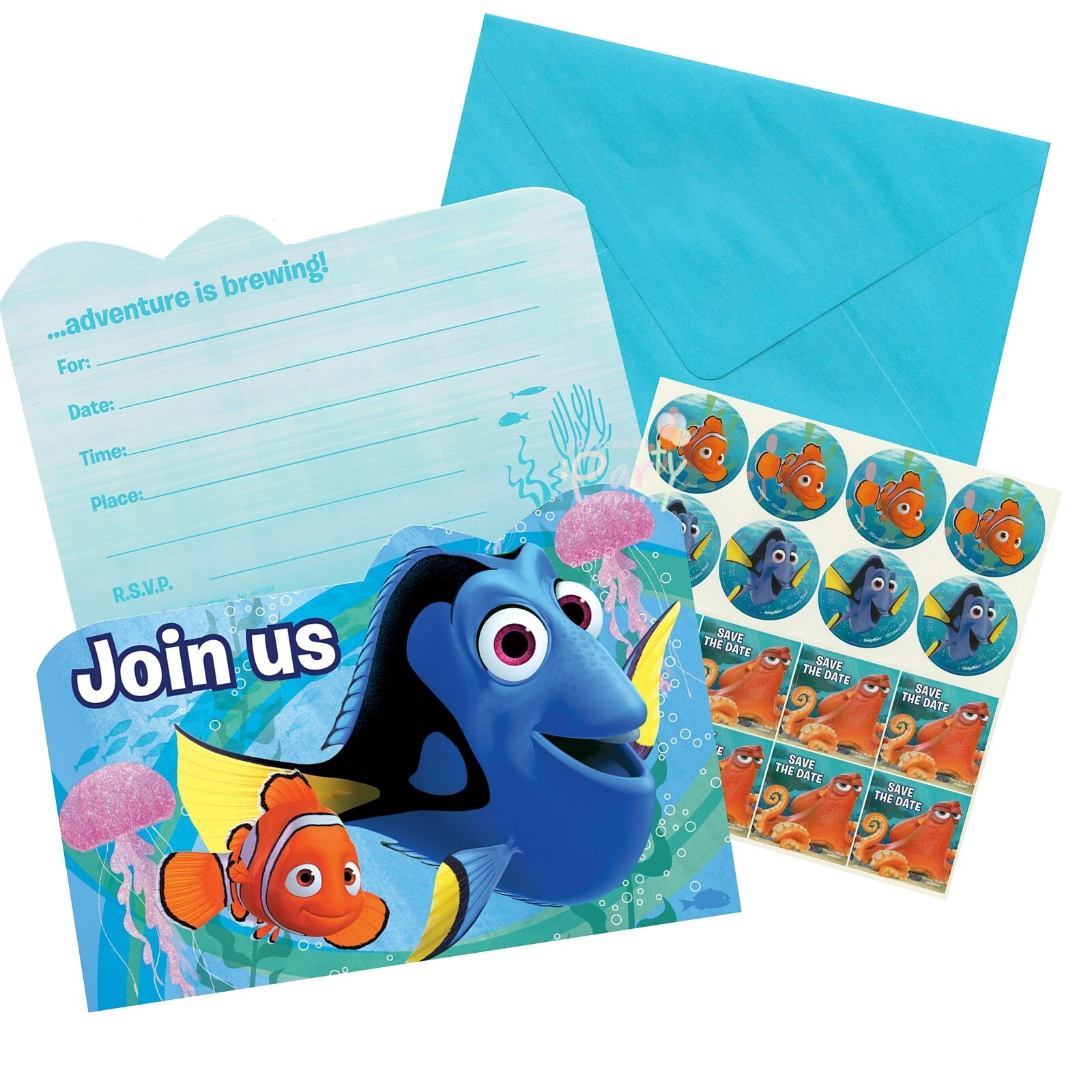Finding Dory Invitation Set (Pack of 8)