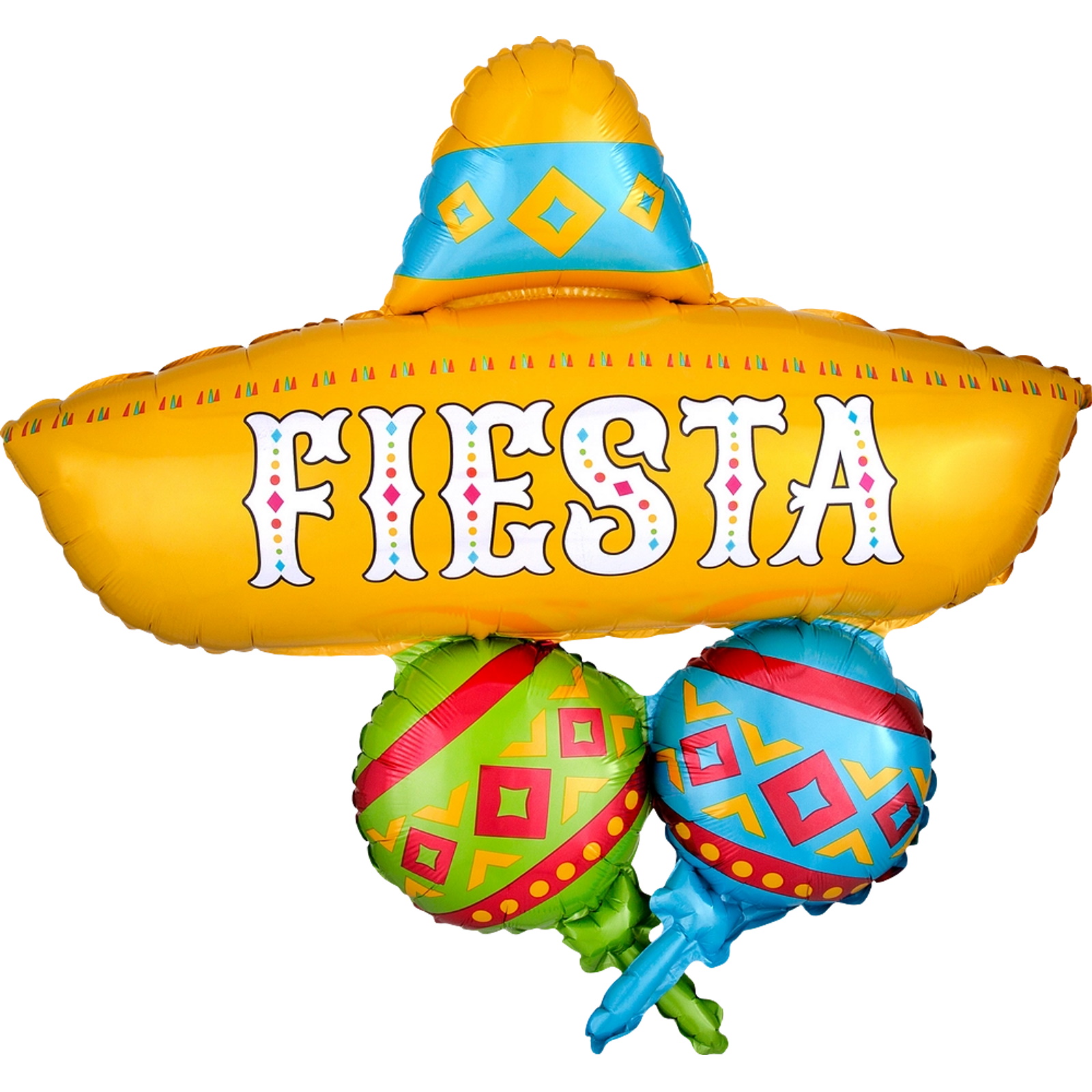 Fiesta Sombrero & Maracas Supershape Helium Balloon 81cm