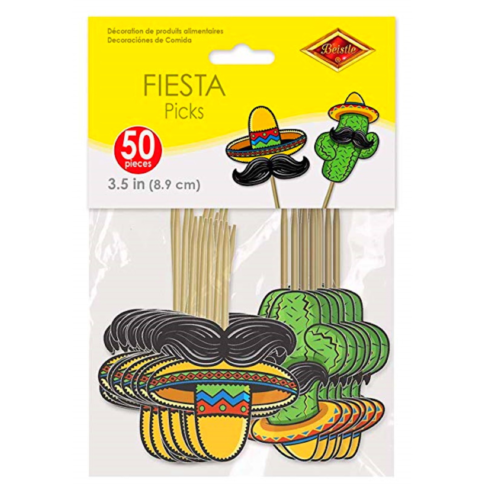 Fiesta Cactus and Sombrero Picks (Pack of 50)